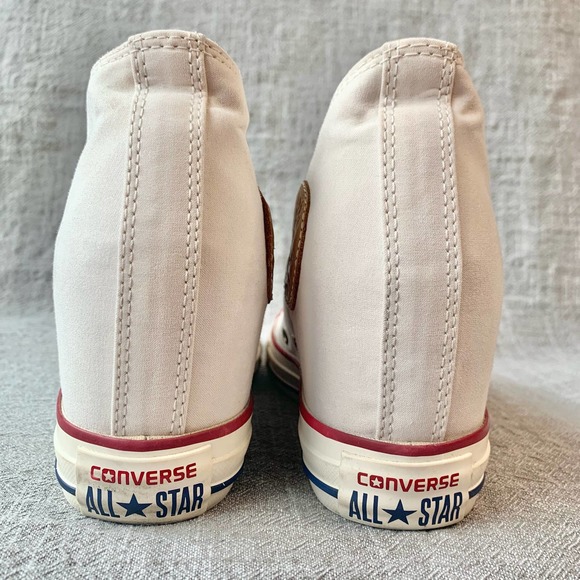 Converse CTAS Lux Mid Hidden Wedge Ivory Peached Canvas Womens Sneaker 8 - Picture 5 of 13